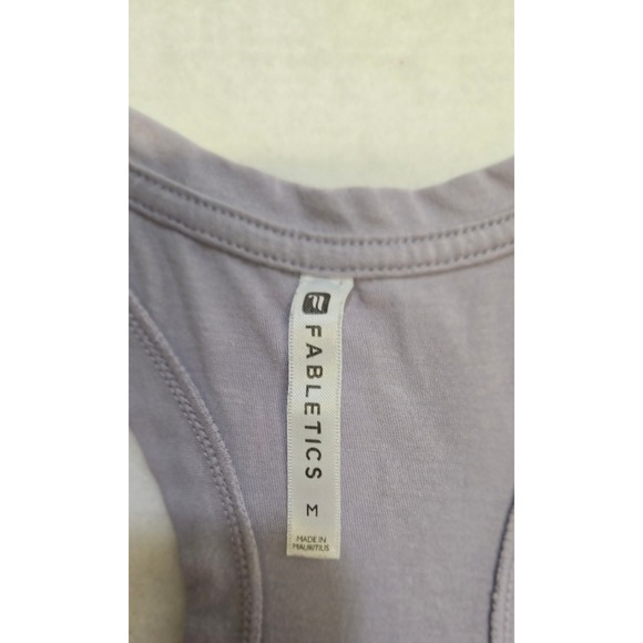 Fabletics Tank Top Women's Medium Racerback Cutout Athletic Gray Gym - Picture 3 of 5